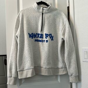 White Fox Quarter Zip Sweater